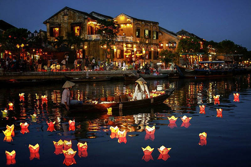 Floating Lanterns at Hoai River